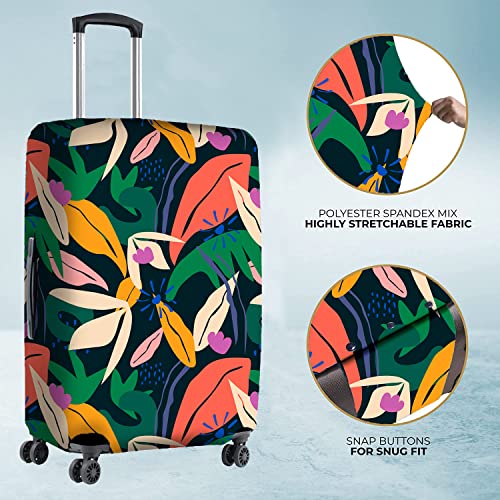 Image of Nasher Miles Polyester 75 (28 Inch) Large Protective Luggage Cover - Jungle Design