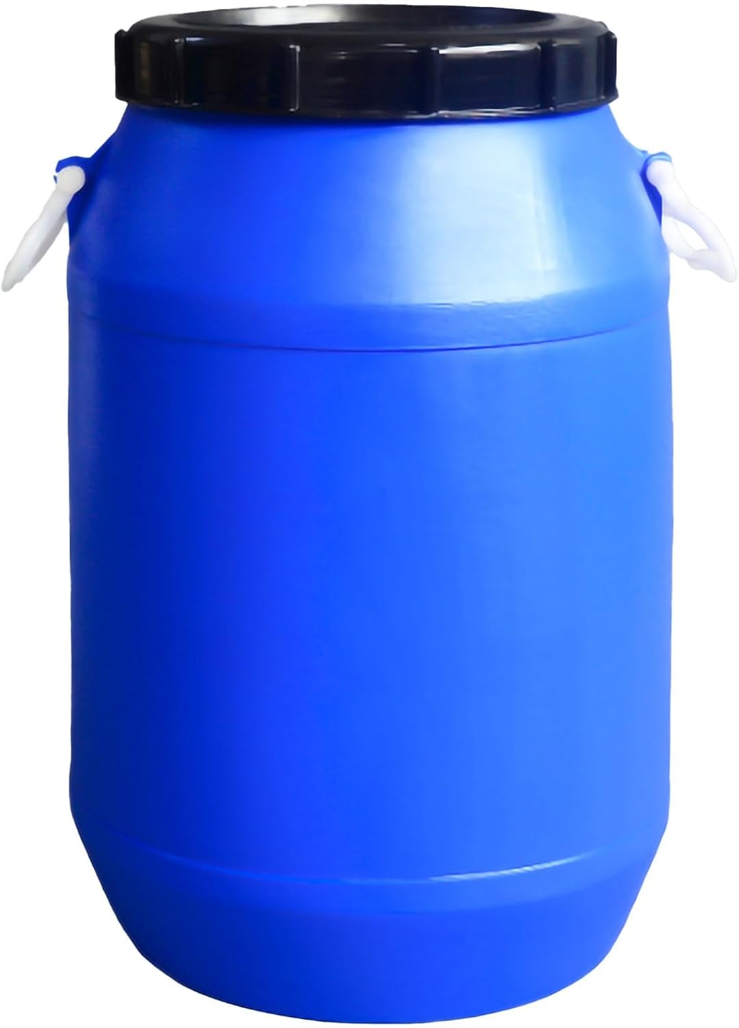 Plastic Sealed Storage Barrel with Lid - HDPE Fermentation Container for Grains, Liquids, Household & Factory Use - Heavy - Duty Sealed Drum with Handles - Food Grade(Blue,30L)