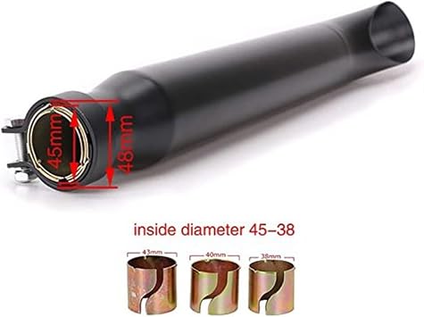 CNMVCJSAR Exhaust System Muffler Motorcycles Slash Cut Exhaust Muffler Pipe For 1-3/8, 1-1/2, 1-5/8 And 1-3/4 Chopper Loud Black(One Motorcycle Exhaust Silencer(Zwart)