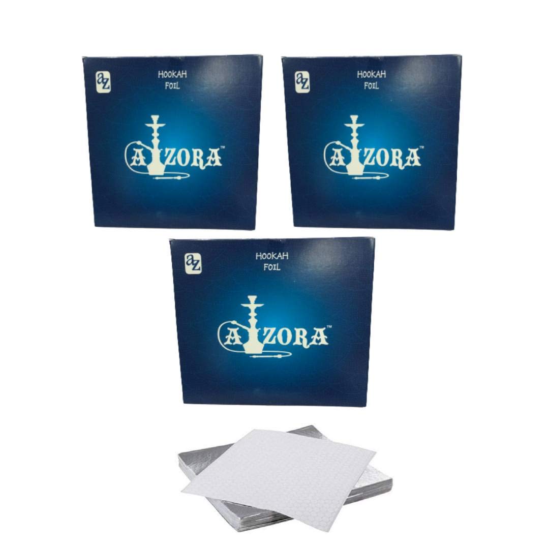 SCORIA Pre-Cut Silver Aluminum Premium Foil Paper for Hookah (Set of 3, 150Pcs)
