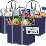 Norggo Sac Cabas Grand et Sac de Courses Pliable avec Base Rigide Lot de 3...