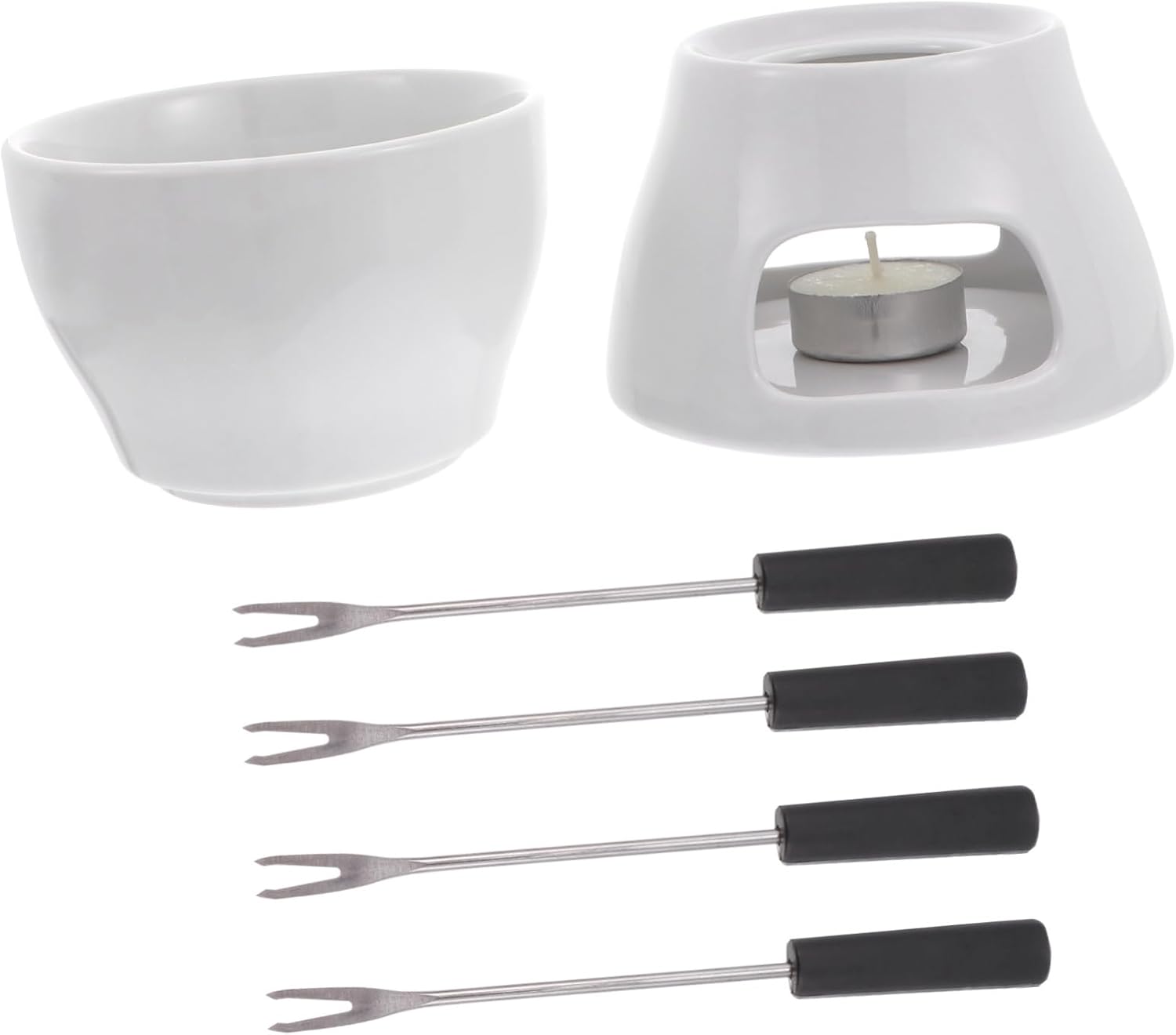 Heat Chocolate Ease Melting Pot Ceramic Cheese Fondue Set Stain Resistant