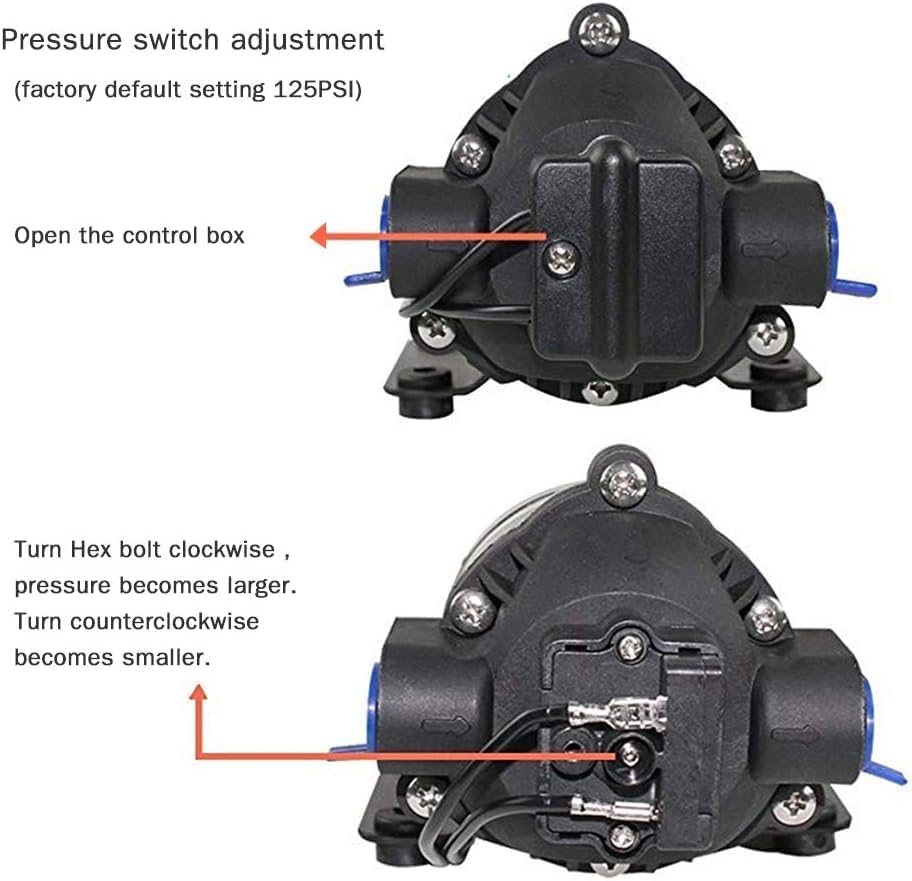 DECFLO-110V Self Priming Water Diaphragm Pump,4.5GPM/17LPM 40PSI Water Pressure Booster Pump Sprayer for Home/Misting/Caravan/RV/Boat/Marine Gift for Dad