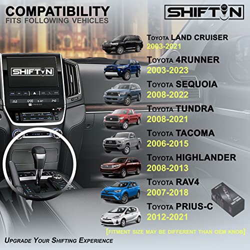Shiftin Black Leather Gray Chrome Gear Shift Knob Fit For Toyota Land Cruiser Fortuner Tundra And Lexus Lx (Black Leather/Gray Chrome) #TOP1