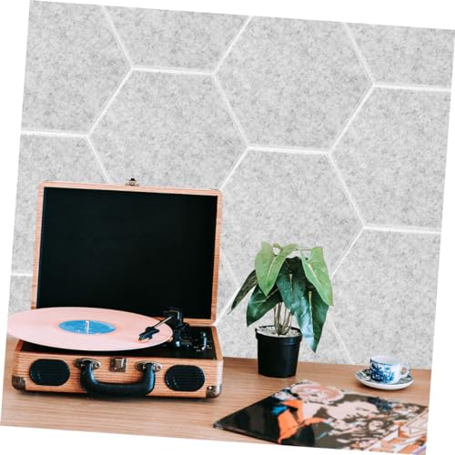 Paneles Acústicos Hexagonales TOYANDONA 12 piezas, Aislamiento de Absorción de Sonido para Estudio en Casa, Teatro, Gris, Fibra de Poliéster miniatura 7