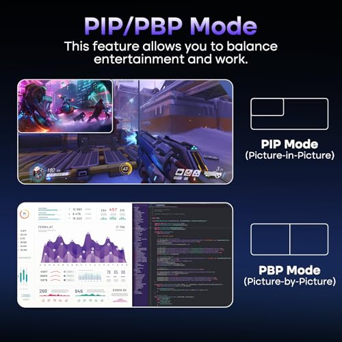 Image of Amzfast 27 Inch Gaming Monitor 320Hz 240Hz WQHD 2560 x 1440p Fast IPS Monitor, 1ms G-SYNC Compatible, HDR400, 135% sRGB, 99% DCI-P3, PIP /PBP, Height Adjustable, HDMI 2.1 x 2&DP 1.4 x 2, G27F6Q MAX