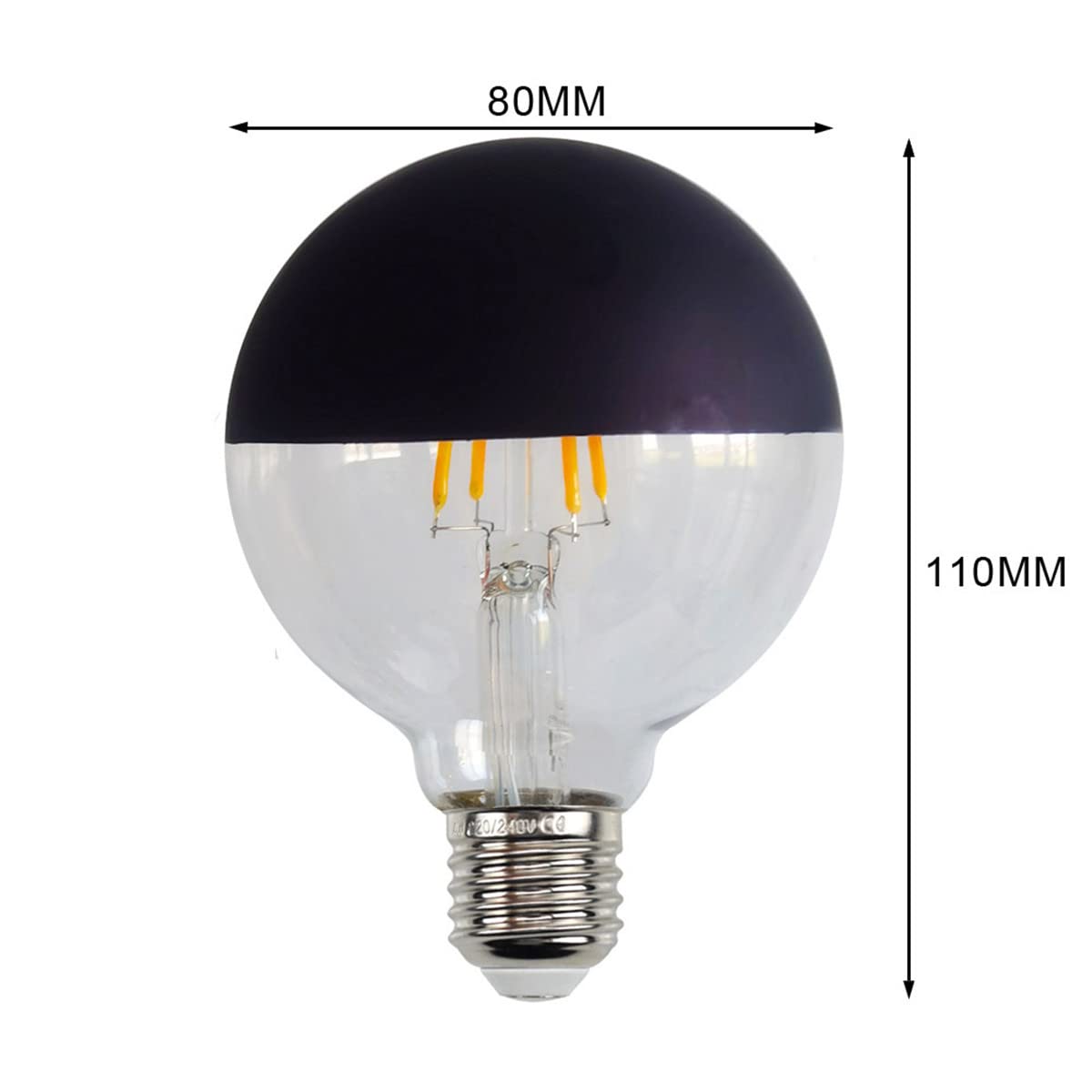 Żarówka LED Edisona, żarówka vintage, 4 W, ciepła biel, 2500 K, żarówka LED 220/240 V, gwint Edisona, E27, podstawa, specjalna, dekoracyjna żarówka (srebrna)