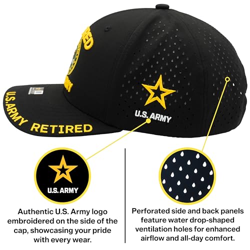 Image of Retired US Army Veteran Hat Official Licensed Army Hat, Adjustable Baseball Cap for Men Tactical Hat