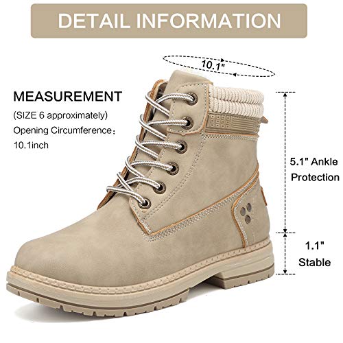 Geddard Waterproof Ankle Boots For Women Low Heel Lace Up Work Combat Boots #TOP3