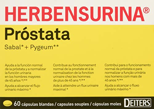 Deiters - Herbensurina Próstata, Tratamiento Natural Con Sabal Y Pygeum, Para Cuidado De La Próstata Y Función Urinaria, 60 Cápsulas