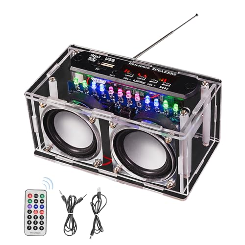 Elektronik Lötbausätze Set - Bluetooth Lautsprecher Bausatz mit FM Radio & Sprachaufnahme, Musikspieler mit Fernbedienung & LED-Licht Löten Lernen DIY Kit Geschenk für Erwachsene, Kinder ab 14 Jahren