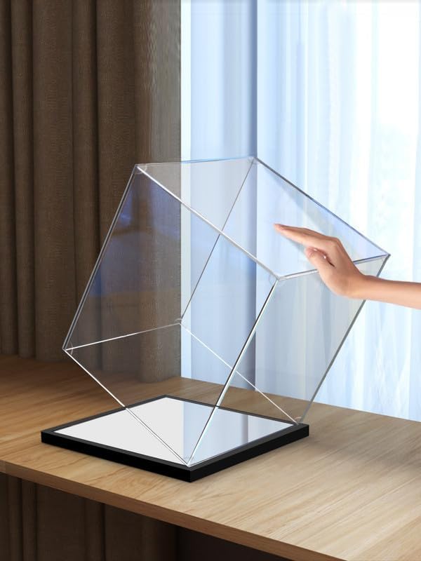 Miniatura 2 de Exquisita caja de exhibición de espejo, caja de almacenamiento de juguetes de acrílico, caja transparente de modelo de personajes, caja de