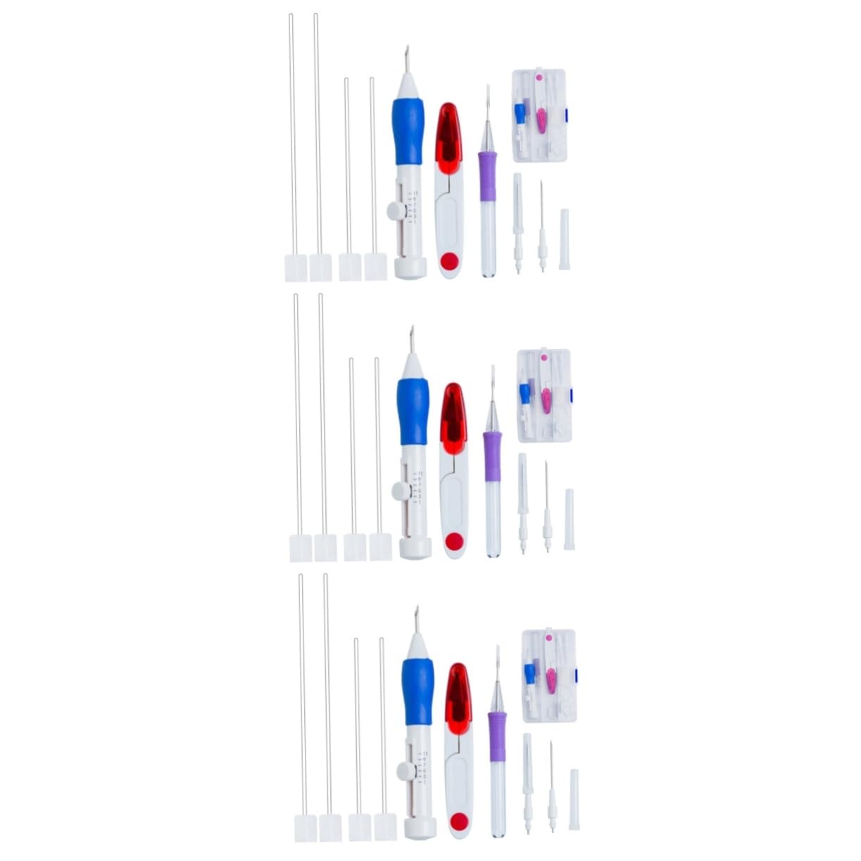 3stücke DIY Stanznadel Stickerei Set Einstellbares Werkzeug Für Anfänger Nadeln Und Stickgarn Für Kreative Handarbeiten Und Heimdekoration