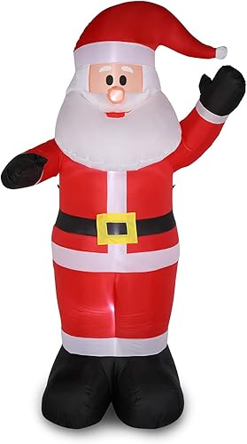 Vasitelan Decoraciones inflables de Navidad de 8 pies para exteriores, Papá Noel inflable con luces LED integradas para patio, jardín, césped,