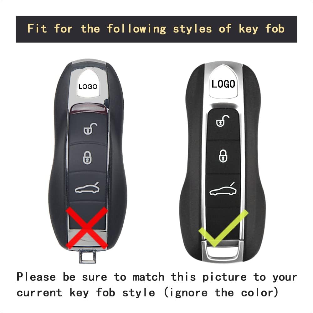 Smart Key Fob Case Premium Ivory Soft TPU Full Protection Cover Compatible with Porsche 911 Cayenne Panamera TAYCAN 3 4 Button Keyless Entry Remote Control Accessories