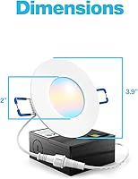 Vista 7 de Sunco - Paquete de 12 luces LED empotrables de 3 pulgadas, iluminación de techo ultrafina, 500 LM, 8 W (equivalente a 50 W), seleccionable