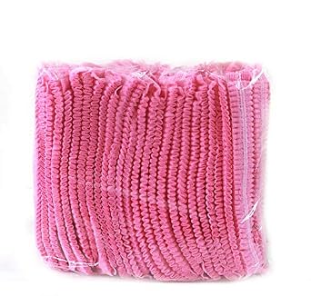 Disposable Cap,Mob Caps,Hair Net Cap,100pcs,Elastic Free Size,for Cosmetics, Beauty, Kitchen, Cooking, Home Industries, Hospital Pink