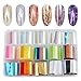 NICENEEDED 15 rouleau Autocollant de Transfert de Feuille D'Ongle, Laser Couleur Unie Ongles Enveloppes Décalcomanies Bandes Feuille de Verre Autocollants D'Art D'Ongle, Films de Cellophane