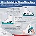 CRS Cross Ice Skate Guards, Soakers and Towel Gift Set. Essential Ice Skating Hard Guard and Soft Skate Blade Cover Accessories for Figure Skating or Hockey (Triple Teal, Medium)
