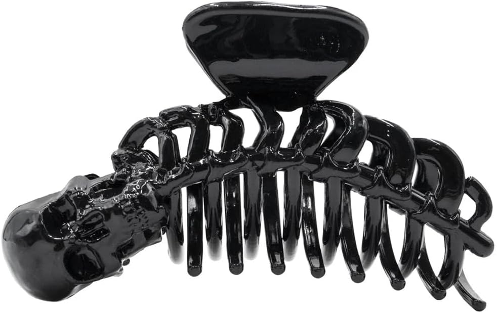 kreepsville 666Gothic Skull Skeleton Ribcage Claw Horror Hair Clip (Black)