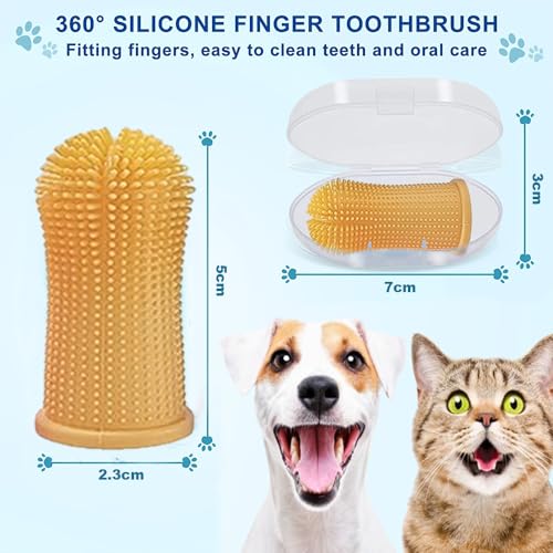 Generic Escova de dentes de cachorro, kit de escovação de dentes de cachorro, escova de dentes de ga