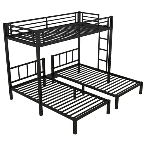 Bellemave Twin Size Triple Bunk Bed for 3 Kids, Heavy Duty Metal Triple Bunk Bed with Safety Fence, Heavy Duty Triple Beds for Kids, Teens, Black - Image 7