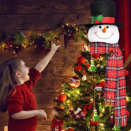 Muñeco de nieve para cime de árbol de navidad que alegra la decoración del hogar 3
