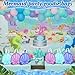 Sweetude 24 Pcs Mermaid Seashell Party Favors Bags Non-Woven Reusable Candy Goodie Gift Treat Bags with Handles for Mermaid Decor Summer Under the Sea Ocean Birthday Party Supplies