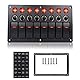 Geloo Marine Boat Toggle Rocker Switch Panel 8 Gang ON-Off Zündschalter wasserdicht 12V/24V Leistungsschalter rot LED-Anzeige für RV Fahrzeug LKW Anhänger Yacht ATV