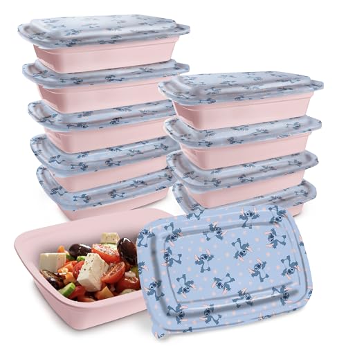 Image of Disney Stitch Meal Prep Containers, 20-Piece 33.8oz, Freezer Safe