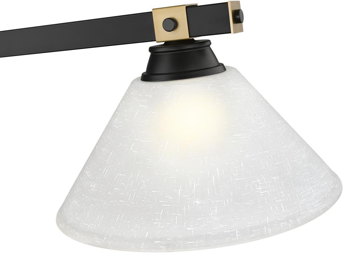 Bronte Three Light Billiard Matte Black + Rubbed Brass