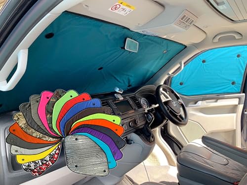 Thermo-Jalousien Kombatibel Mit Ford Tourneo Connect (2002-2013)(Komplettset + Heckklappe) Rückenfarbe in Braun, Reversibel und Thermisch