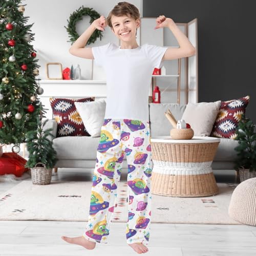 Boy's Pants Space Aliens Jogger Pants Elastic Waist Long Bottoms Trousers with Pockets 6-14 Years2