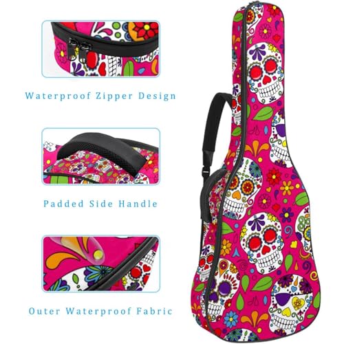 Housse de guitare en tissu Oxford épais rembourré avec boucle de suspension et sangle de cou Motif roses arc-en-ciel sur fond noir 101,6 cm, Multicolore., 42.9×16.9×4.7 in, Sac de transport tendance - Les Beatles, Paul McCartney, John Lennon, RIngo Starr, George Harrison Housse de guitare en tissu Oxford épais rembourré avec boucle de suspension et sangle de cou Motif roses arc-en-ciel sur fond noir 101,6 cm, Multicolore., 42.9x16.9x4.7 in, Sac de transport tendance – Image 5