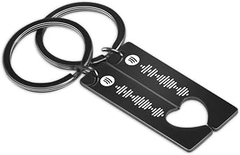 OXYEFEI Personalized Spotify Keychain, Customized Scannable Spotify Code Song Keychain Gift for Men/Women