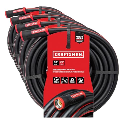 Image of Craftsman Heavy Duty Professional Grade Garden Hose,50 Feet x 5 /8 Inch,(Pack of 4)