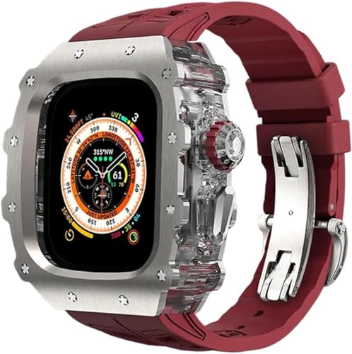 Boîtier de montre de luxe en silicone pour iWatch 49mm 45mm 44mm, kit de rechange SCHIK