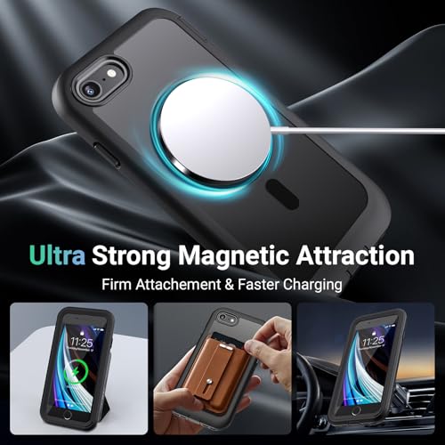 Image of jaroco Magnetic for iPhone SE Case 3rd /2rd,iPhone 8 /7 Case 4.7''-Black