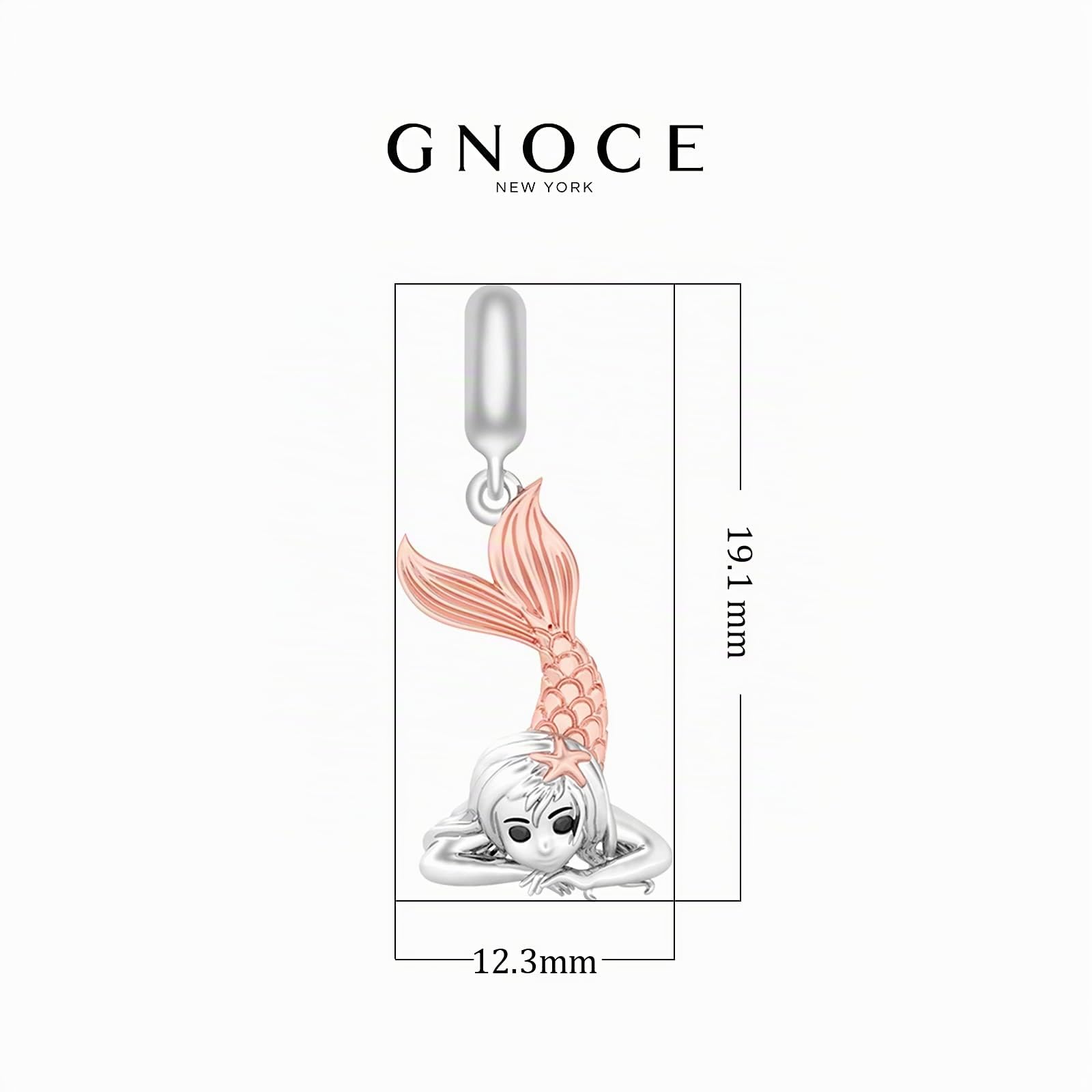 GNOCE Charm Ciondolo a forma di unicorno, in argento Sterling 925", anima e spirito divino, con ciondolo in oro con CZs, compatibile con bracciali e collane