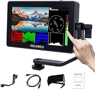 Feelworld F6 Plus V2 5,5 cala Aparat Monitor Pole DSLR Monitor dotykowy Ekran HDR 3D Lut Kształt fali Mały Full HD 1920x1080 IPS Video Peaking Focus Assist z 4K HDMI Typu C 8.4V