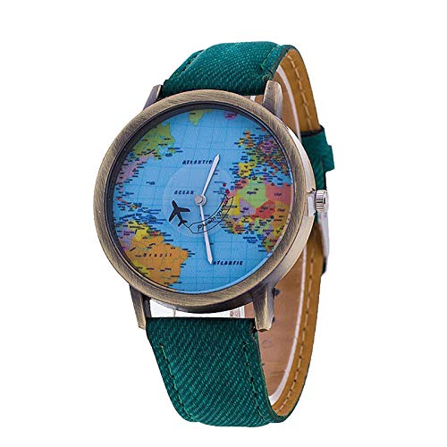 Imagen de Gierzijia Reloj de pulsera con esfera de mapa del mundo