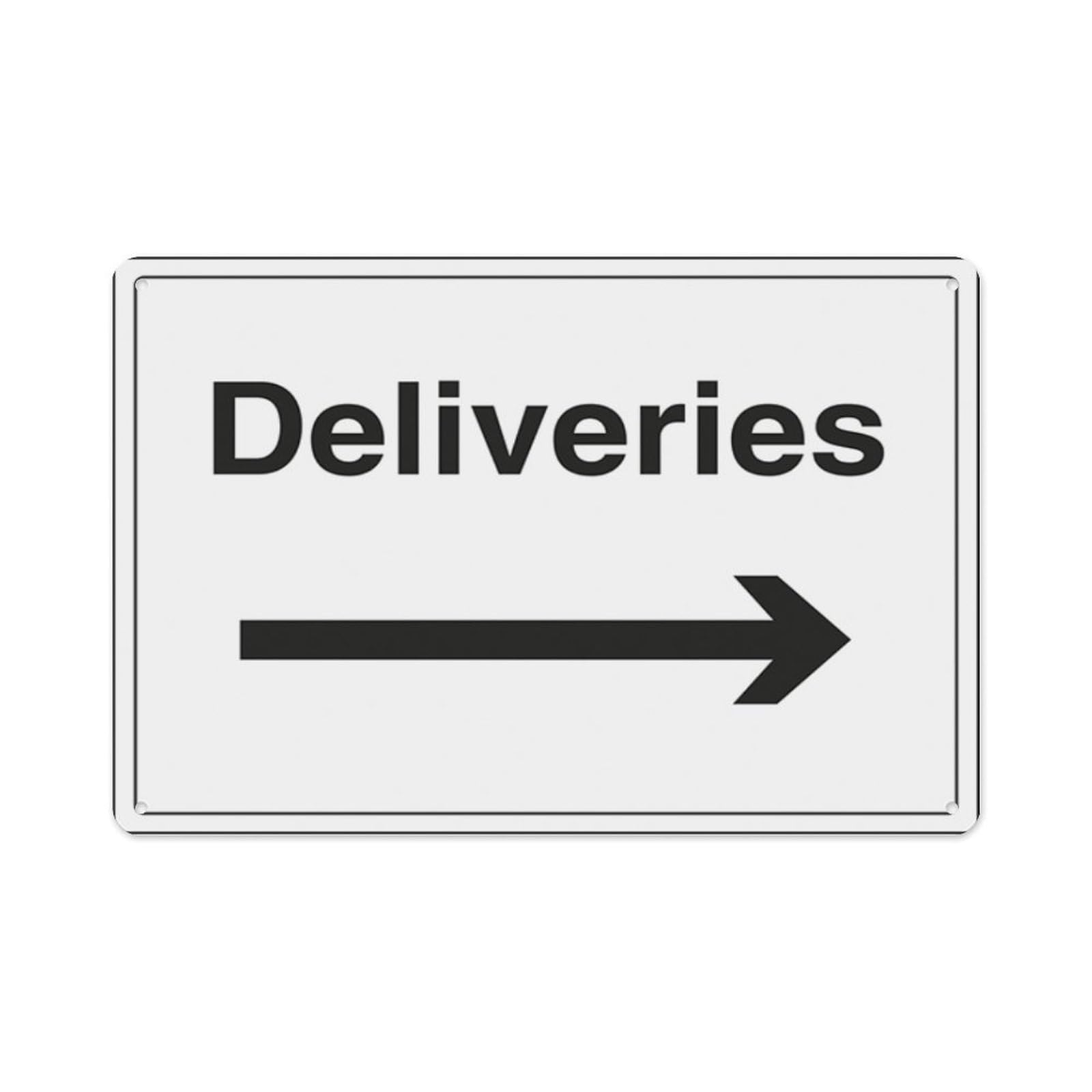 peiyeety Deliveries With Arrow Right Aluminum Tin Warning Signs For Home Outdoor Garden 12X16 Inches