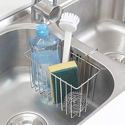 Thetis Homes Sponge Holder For Kitchen Skin, Stainless Steel Kitchen Skin Caddy, Durable & Rustproof Dishwashing Liquid Drainer, Dish Draining Skin Basket #TOP6