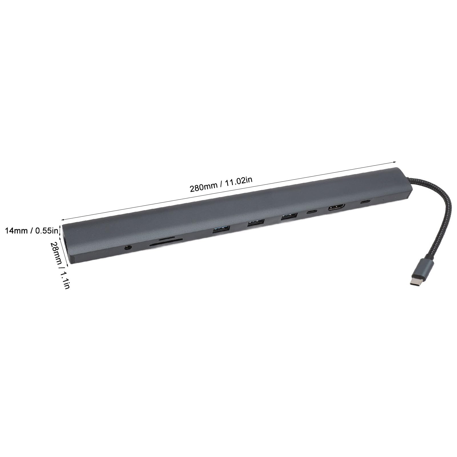 Adattatore Multifunzione Tipo C Hub USB 10 in 1 con Uscita HD 4K per Laptop e Desktop con Operativo Lega di Alluminio da 100 W