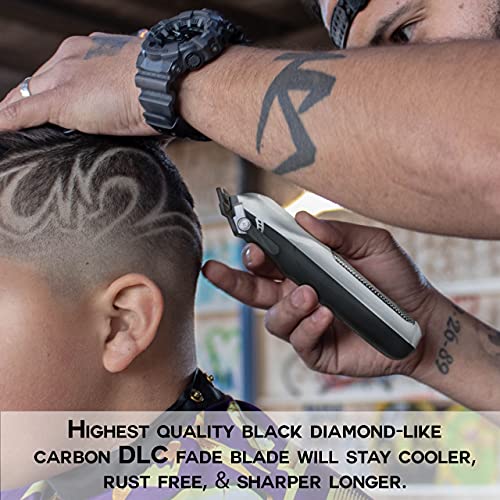 Caliber .50 Cal Mag Professional High Speed Magnetic Motor Cordless Clipper, Dlc Blade, 5-6 Hours Running Time - Bundled With Caliber No Slip Clipper Grips #TOP2