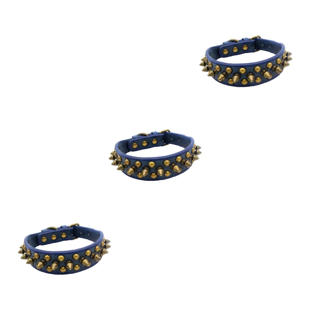 Collier pour animaux de compagnie bleu foncé anti-fugue à rivets