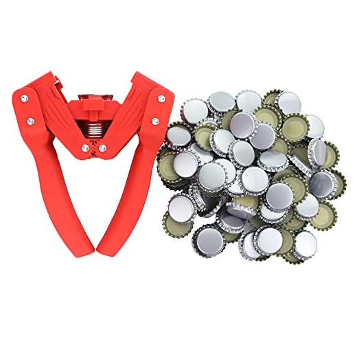 Capsuleuse de bouteille avec 120 capsules - pour bouteilles de bière faite maison ou bouteilles de limonade en verre - facile à utiliser