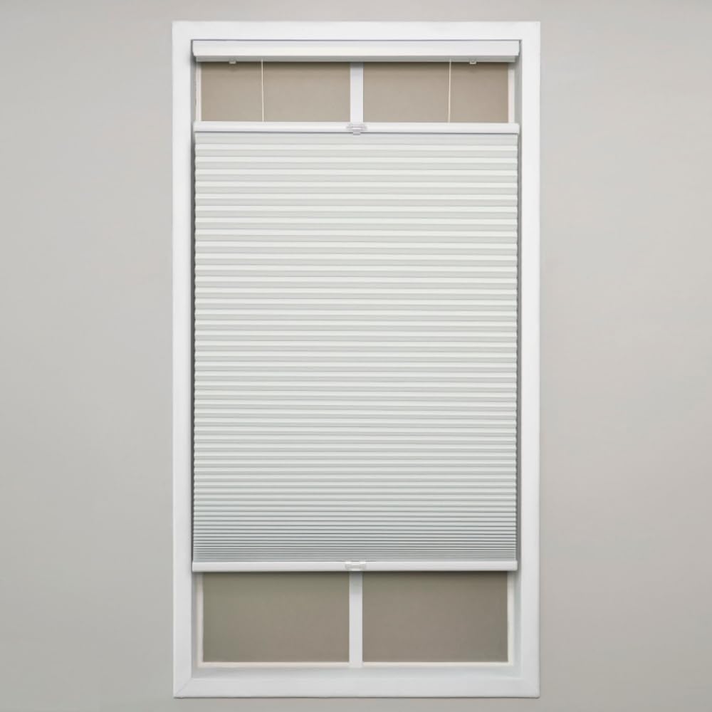 Eclipse Blackout Top Down Bottom Up Cellular Shades - Cordless Window Covering for Home or Office, Energy-Saving Light Filtering Shades, Easy Lift System - Ivory, 34 W x 64 L