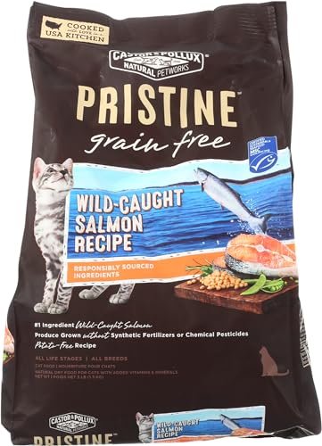 CASTOR & POLLUX Cat Food Dry Gluten Free Salmon, 3 lb