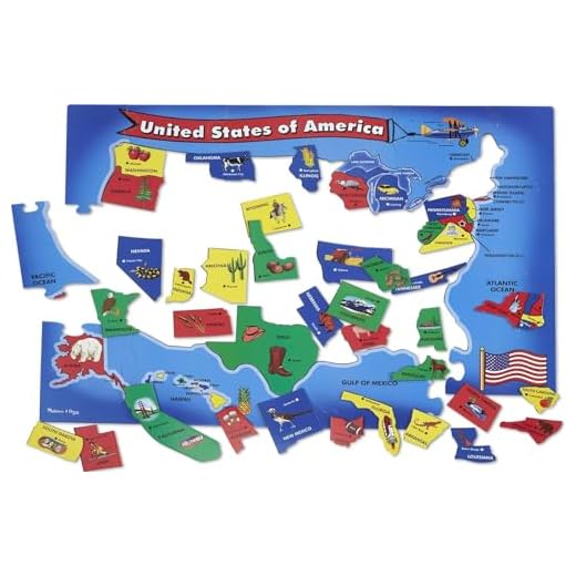 Melissa & Doug USA Map Floor Puzzle (51 pcs, 2 x 3 feet), Multi